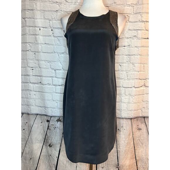 Haute Hippie Chain Embellished Silk Dress-Small - Picture 2 of 6